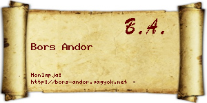 Bors Andor névjegykártya